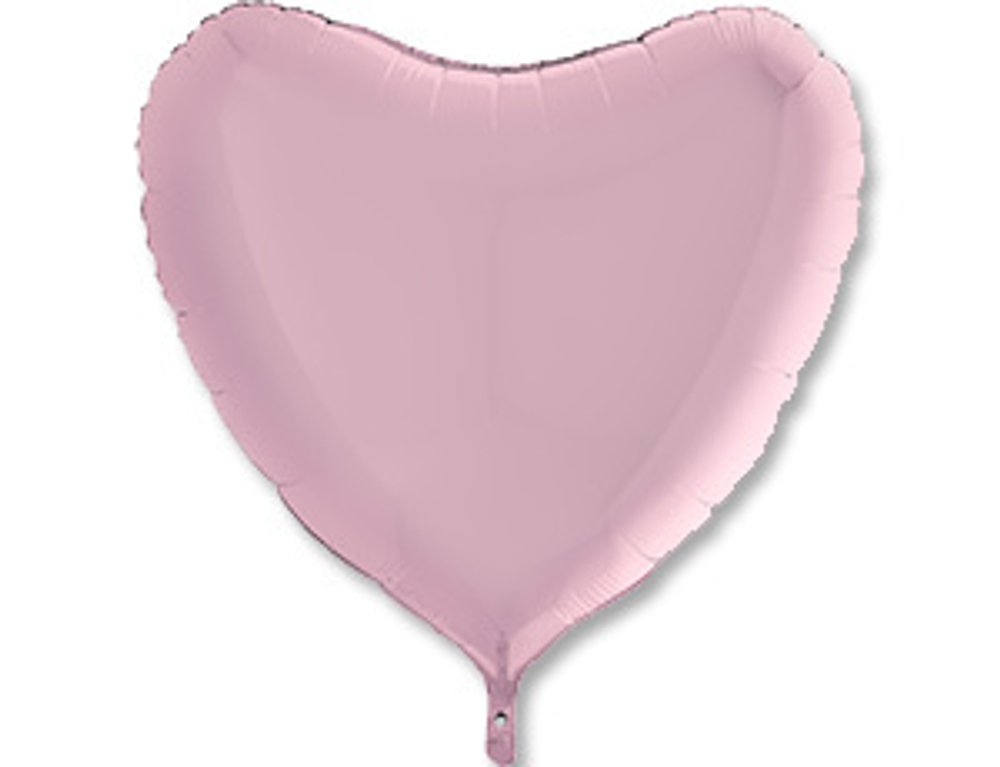 Г 36" Сердце, Пастель, Pink (Розовый), 1 шт. 90 см