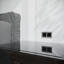 Накладка для розетки с заземлением и 2хUSB Werkel черный акрил W1179548