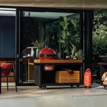 Стол для гриля Kamado Joe Classic, сталь, деревянная столешница, колёсики, Ofyr