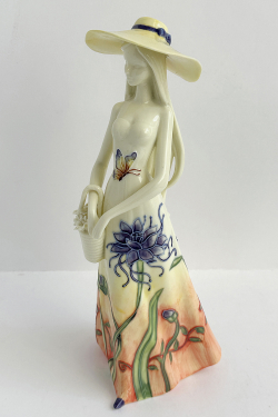 Фарфоровая статуэтка Дама с корзиной цветов в стиле ар-нуво. 1920-е г. Франция, Decor du Galion.