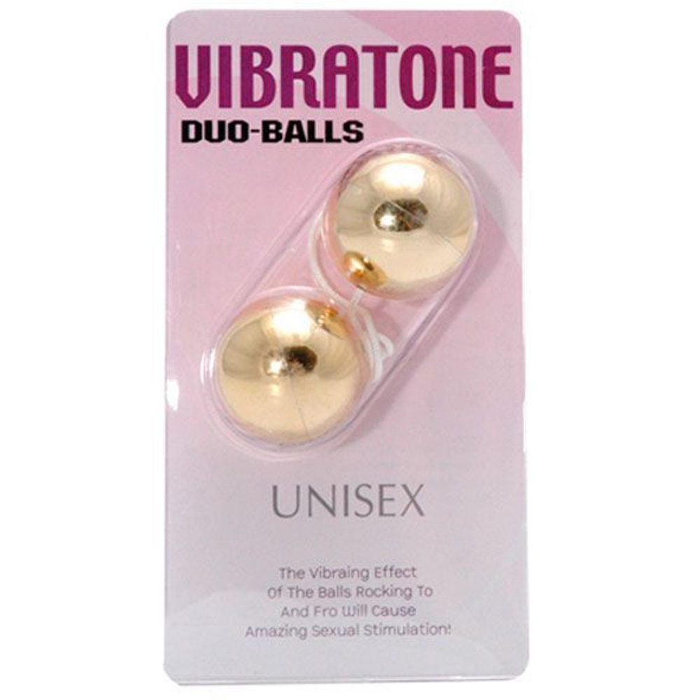 Шарики вагинальные золотые Vibratone dua-balls (Цвет: золото)