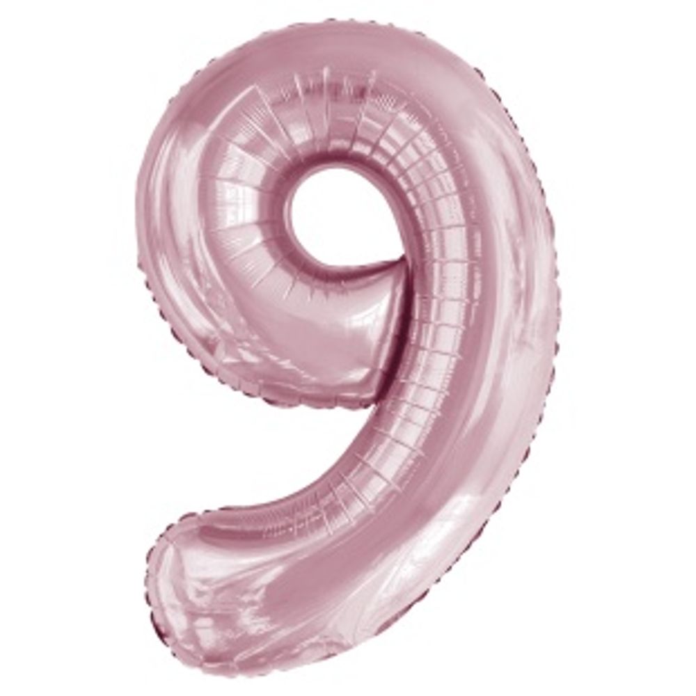 К Шар 34'' / 86 см "Цифра 9" Slim Светло розовый (БГ-60)