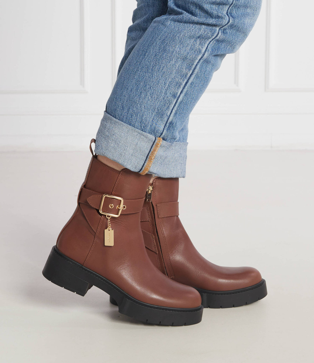 Кожаные ботильоны Coach - коричневый(CB995)