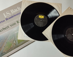 Винтажная виниловая пластинка LP H.V. Karajan Караян, J.S. Bach Бах 6 Concertos Brandebourgeois 6 Бранденбургских Концертов (France 1974)