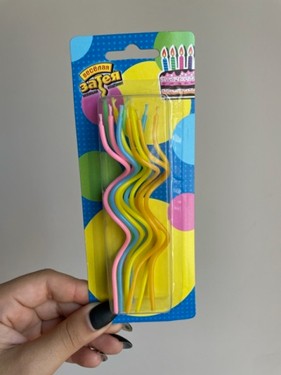 Свечи д/торта Спираль 13см 12шт/V