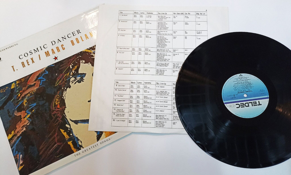 Винтажная виниловая пластинка LP T. Rex Marc Bolan Cosmic Dancer (The Greatest Songs) (Germany 1987)