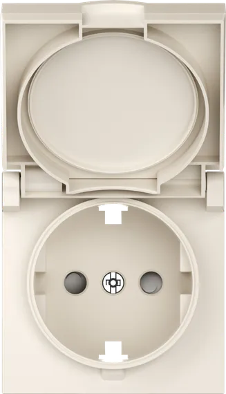 Donel A07 матовый кремовый накладка для розетки Schuko с заземлением, с крышкой, 16A 250 В~, серия D