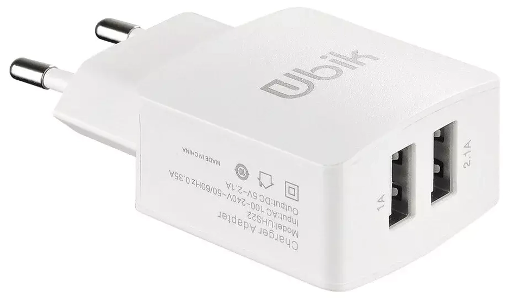 СЗУ с кабелем Type-C 2USB-A 2.4А UHS22WC Ubik