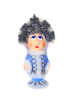 Кукла потешка Снегурочка. Игрушка фарфоровая ручной работы. Новогодний подарок