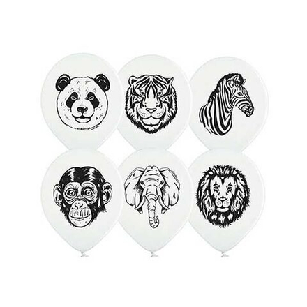 Шары с рисунком "Дикие животные" 36 см