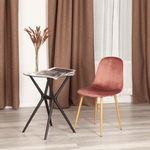 Стул BREEZE (mod. 4724) / 1 шт. в упаковке вельвет/металл, 44 х 53 х 87 см, Coral (коралловый) HLR44 / натуральный