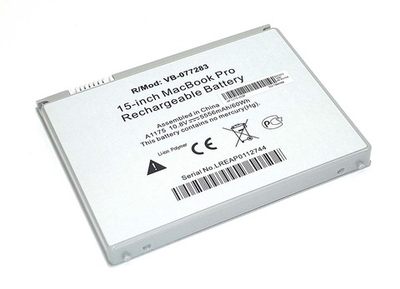 Аккумуляторная батарея для ноутбука Apple MacBook Pro A1175 A1150 5400mAh серебристая OEM