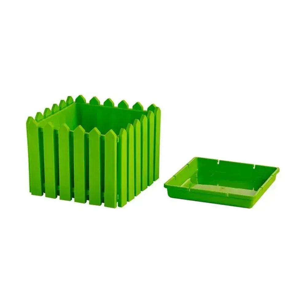 Кашпо Лардо квадратное среднее салатовый 284х218мм