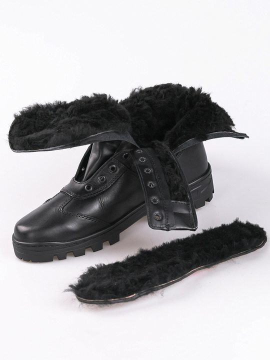 Зимние берцы с нат. мехом 5023-03 ЧЕРНЫЙ