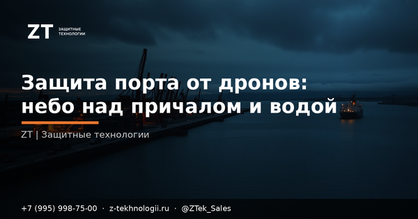 Защита порта от дронов: небо над причалом и водой Защита порта от дронов: небо над причалом и водой