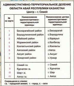 КАРТА АБАЙСКОЙ ОБЛАСТИ большая настенная 2023 год