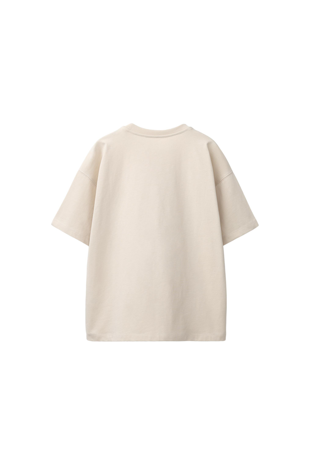 ZARA БАЗОВАЯ ОДНОТОННАЯ ФУТБОЛКА, СВЕТЛО-ПЕСОЧНЫЙ