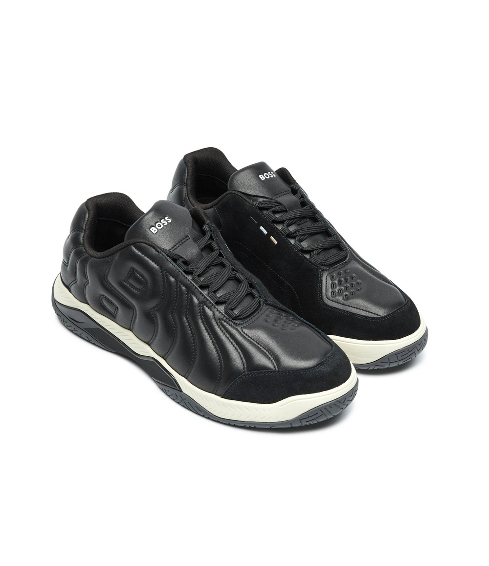 Кожаные кроссовки BOSS BLACK - черный(50523190)