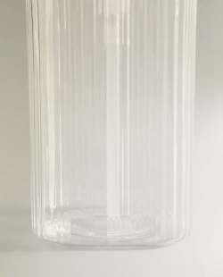 ZARA HOME ДОЗАТОР МЫЛА С РЕЛЬЕФНЫМ УЗОРОМ, ПРОЗРАЧНЫЙ