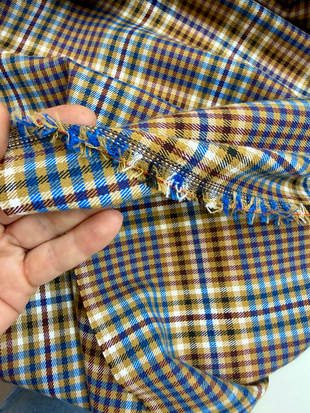 Ткань плательная в клетку (Италия) шерсть/вискоза/поламид ш-145см цена за 1 м