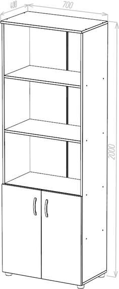 Стеллаж полуоткрытый