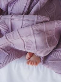 Плед вязаный хлопковый "Лаванда" 0+