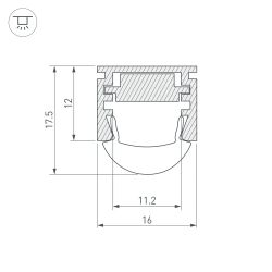 Профиль PDS-REGULOR-2000 ANOD (Arlight, Алюминий) 013874
