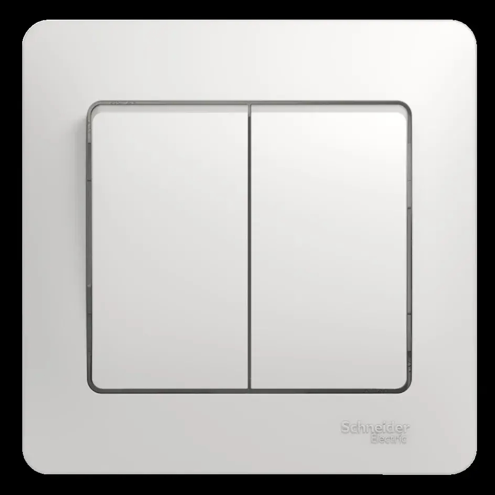 GLOSSA 2-клавишный ВЫКЛЮЧАТЕЛЬ, сх.5, 10АХ, в сборе, БЕЛЫЙ