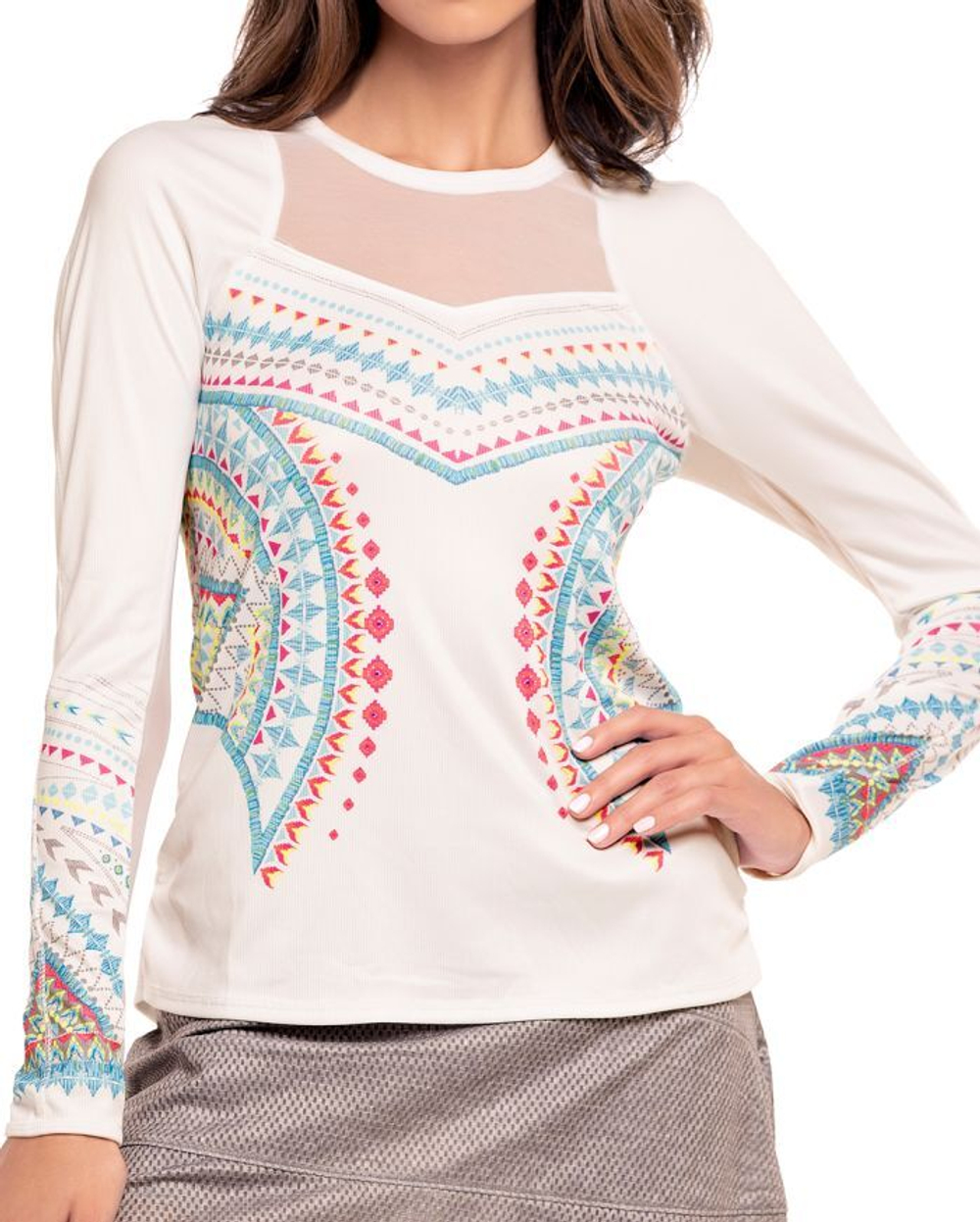 Женская теннисная футболкаLucky in Love Desert Vibes Long Sleeve - White