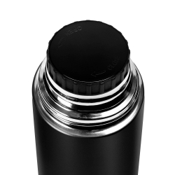 Термос Relaxika 101 (0,75 литра), черный (стикерпак "Красоты России")