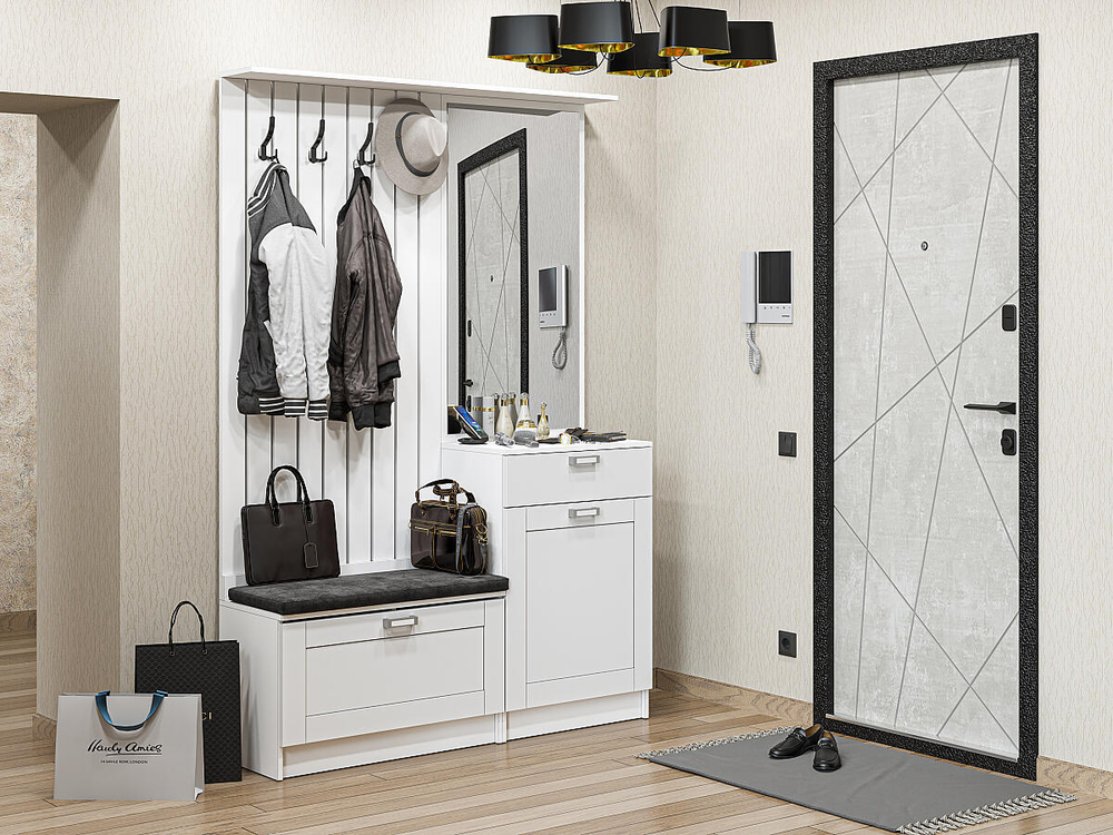 Прихожая Стиль-02 White Silk Белый