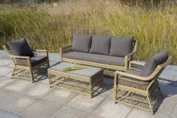 "Гранд Латте" стол журнальный из искусственного ротанга, цвет соломенный