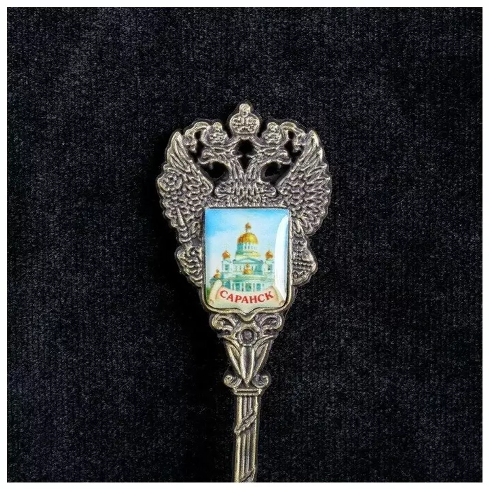 4064193 Ложка в форме герба "Саранск.Собор Святого Ушакова"