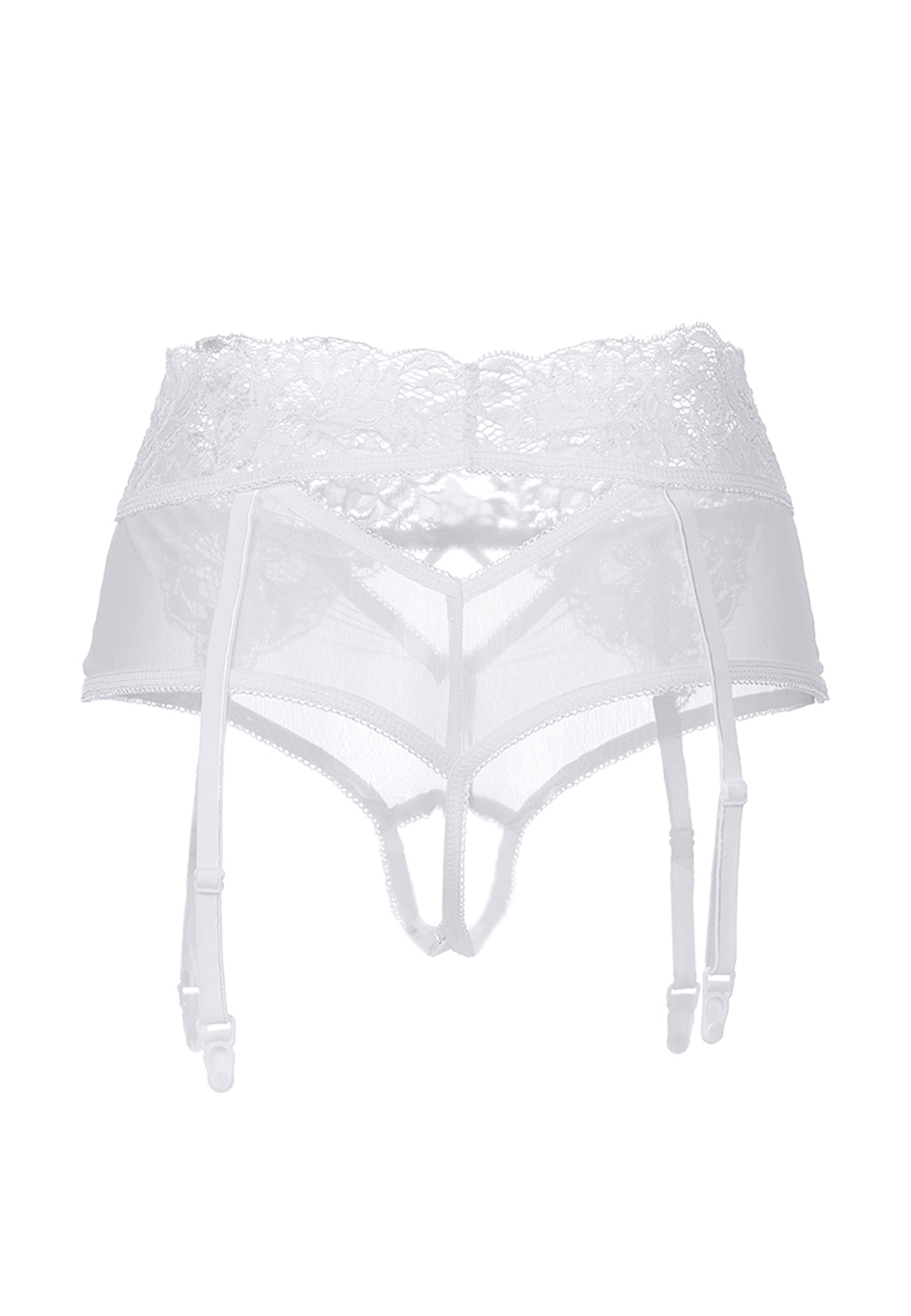 Эротические трусики-пояс Erolanta Lingerie Collection с высокой посадкой белые (46-48)