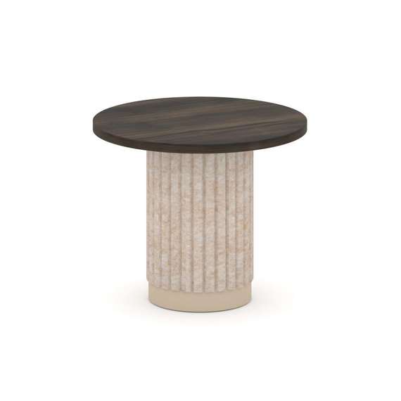 Felto Стол журнальный круглый D=600 PR.C.SPRG-008.D Дуб Мали/Металл Капучино/Крем-брюле 600*600*500