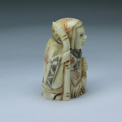 Нэцкэ Монах с рыбой и посохом