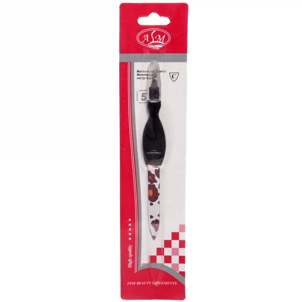 Пилка для ногтей металлическая с триммером «Эстетика», цвет ручки микс матовый, цвет пилки микс,13,5см