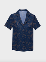 Шелковая пижама с китами - M размер (тройка)