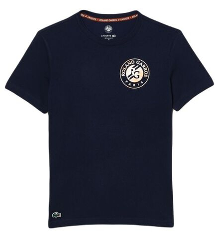 Мужская теннисная футболка Lacoste Sport Roland Garros Edition Logo T-Shirt - navy blue