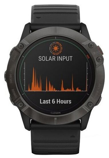 Умные часы Garmin Fenix 6X Pro Solar титановый DLC, серый/черный