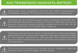 Мяч для фитнеса «ФИТБОЛ-75» Bradex SF 0719 с насосом, фиолетовый