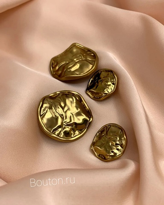 Пуговицы бронзовые на ножке мятый металл