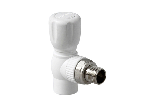 Кран PP-R, шаровый, для радиатора, угловой, 25ммх3/4", 1214