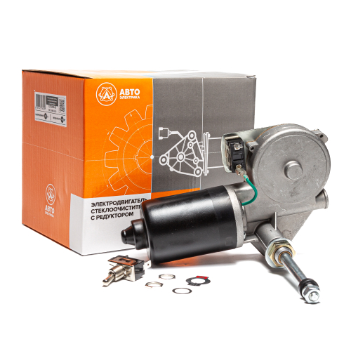 Привод заднего стеклоочистителя (мотор-редуктор), МТЗ, ЮМЗ, ЛТЗ, КМЗ, КЗК, 12 В (ан. 475.3730, 76.5205)