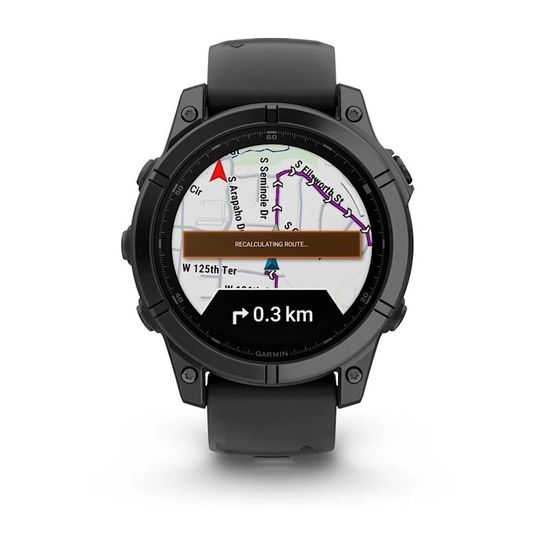 Умные часы Garmin Fenix E, 47 мм, AMOLED, Slate gray steel with black silicone band