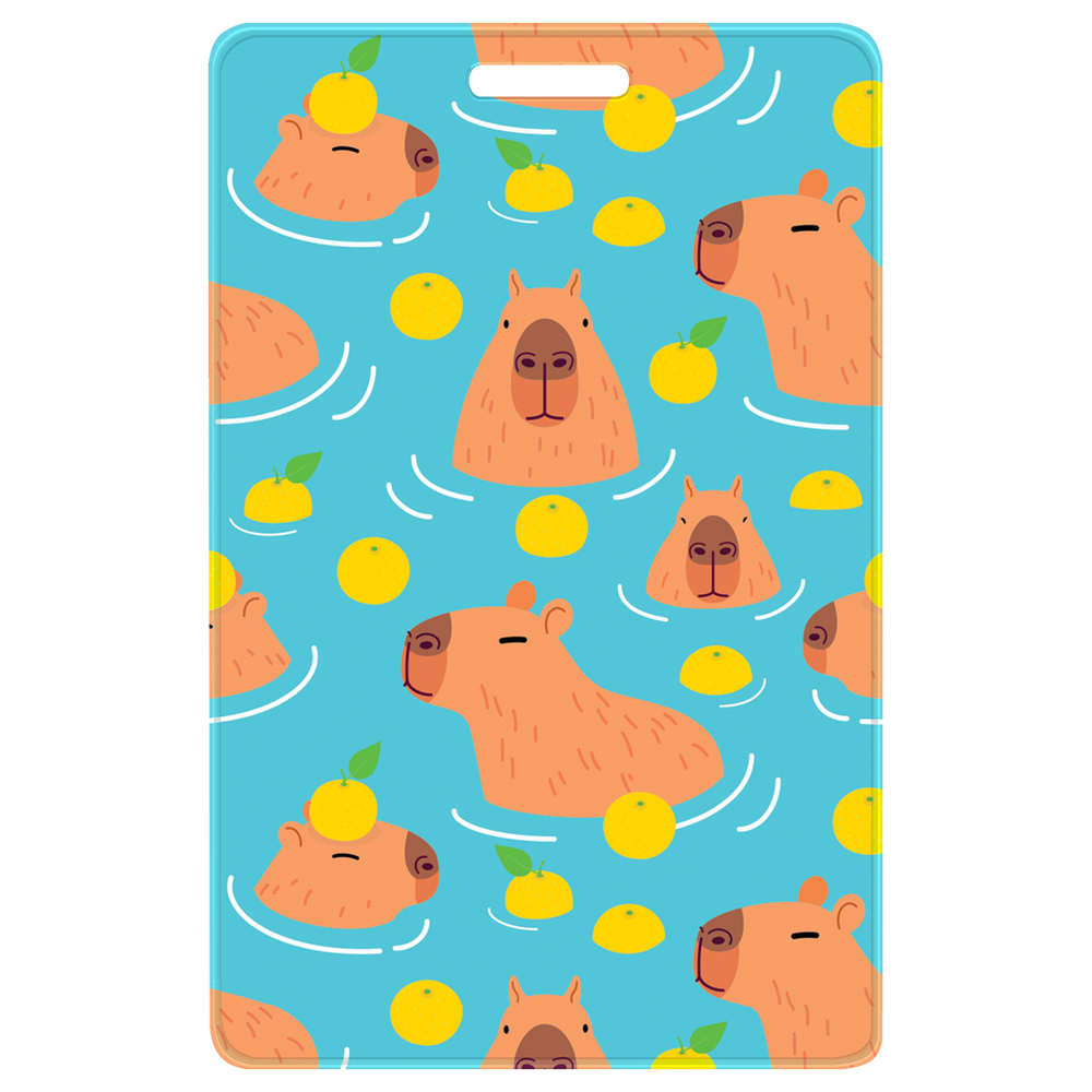 Обложка-карман для карт и пропусков OfficeSpace "Капибара", 95*65мм, ПВХ, ассорти