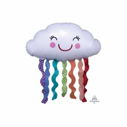 Шар фигура "Облако с дождиком улыбчивое" 45 см