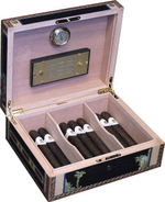 Хьюмидор Elie Bleu Alba Black 75 cigars с пепельницей