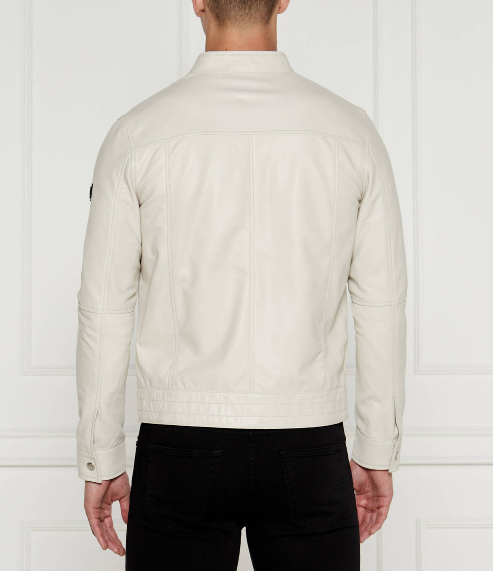 Кожаная куртка Karl Lagerfeld - экрю(555019 543422)