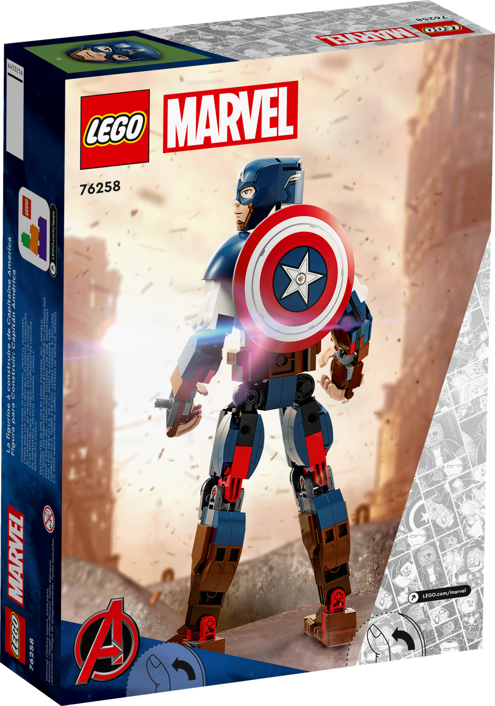 Конструктор Лего Марвел Фигурка Капитана Америки 76258 | LEGO Marvel Captain America Construction Figure 310 деталей 8+